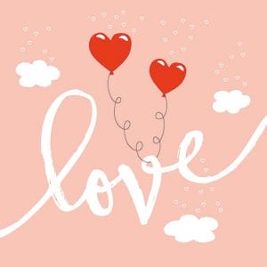 German Decoupage Napkins (5 pcs) - Love Balloons