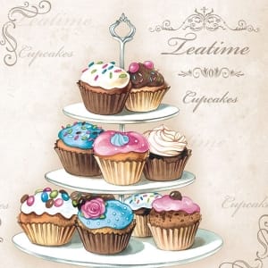 German Decoupage Napkins (5 pcs) - Cupcakes on Stand