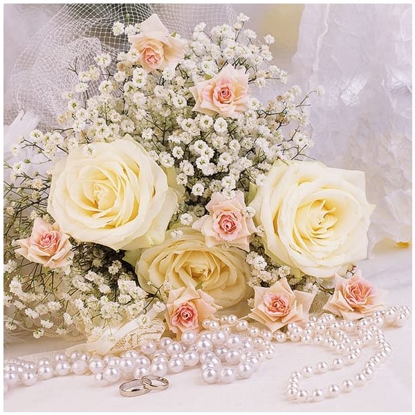 German Decoupage Napkins (5 pcs) - Roses and Pearls