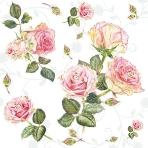 German Decoupage Napkins (5 pcs) - Rosie White Roses