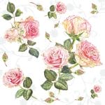 German Decoupage Napkins (5 pcs)  - Rosie White Roses