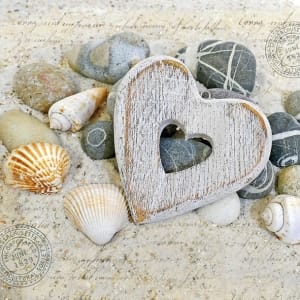 German Decoupage Napkins (5 pcs) - Hearts and Stones