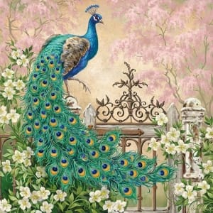 German Decoupage Napkins (5 pcs) - Noble Peacock