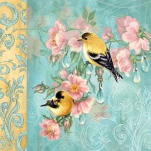 German Decoupage Napkins (5 pcs) - Birds on branch