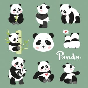 German Decoupage Napkins (5 pcs) - Pandas