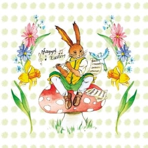 German Decoupage Napkins (5 pcs) - Rabbit Song