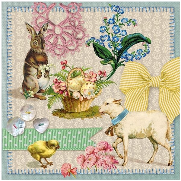 German Decoupage Napkins (5 pcs) - Easter Collage