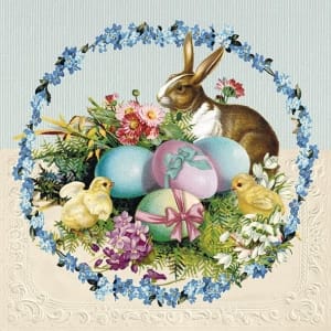 German Decoupage Napkins (5 pcs) - Easter Egg Wreath