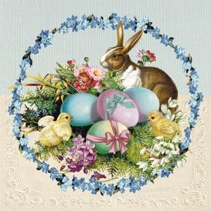 German Decoupage Napkins (5 pcs) - Easter Egg Wreath