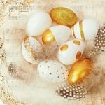German Decoupage Napkins (5 pcs)  - Golden Eggs
