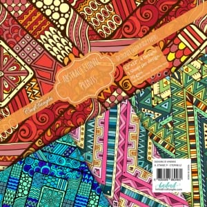 CrafTangles Decoupage Paper Pack - Abstract Ethnic Prints (12 by 12 inch) - 4 sheets