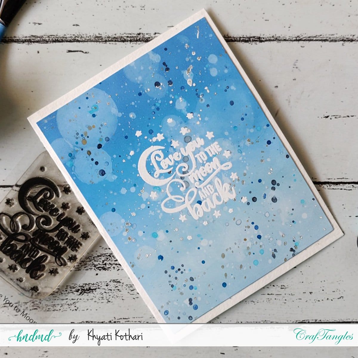 CrafTangles Photopolymer Stamps - Love you to Moon Bokeh effect with distress ink masking Stencil 2 Bokeh_effect_with_distress_ink_masking_Stencil_2
