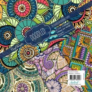 CrafTangles Decoupage Paper Pack - Doodled (12 by 12 inch) - 4 sheets