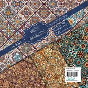 CrafTangles Decoupage Paper Pack - Vintage Mandala Print (12 by 12 inch) - 4 sheets