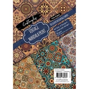CrafTangles Decoupage Paper Pack - Vintage Mandala Print (A4) - 4 sheets