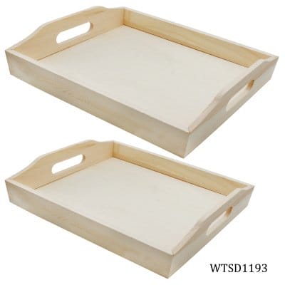 Wooden Rectangle Tray for Decoupage (Set of 2) WTSD1193 wooden Decoupage tray 2pcs Wooden Rectangle Tray for Decoupage (Set of 2)