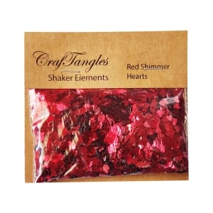 CrafTangles Shaker Elements - Red Shimmer Hearts (10 gms)