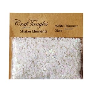 CrafTangles Shaker Elements - White Shimmer Stars (10 gms)