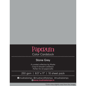 Mudra Paperum cardstock (8.5 by 11 inches) (250 gsm) (Set of 10 sheets) - Stone Grey