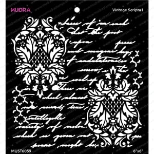 Mudra Stencils - Vintage Script 1