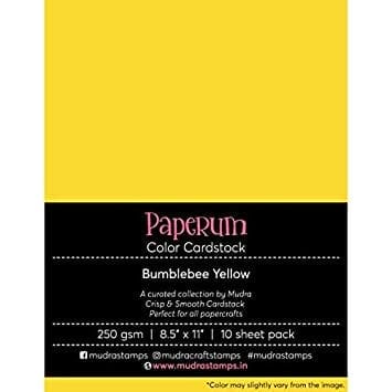 Mudra Paperum cardstock (8.5 by 11 inches) (250 gsm) (Set of 10 sheets) - Bumblebee Yellow mudra cardstock bumblebee yellow Mudra Paperum cardstock (8.5 by 11 inches) (250 gsm) (Set of 10 sheets) - Bumblebee Yellow