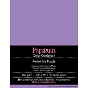 Mudra Paperum cardstock (8.5 by 11 inches) (250 gsm) (Set of 10 sheets) - Periwinkle Purple
