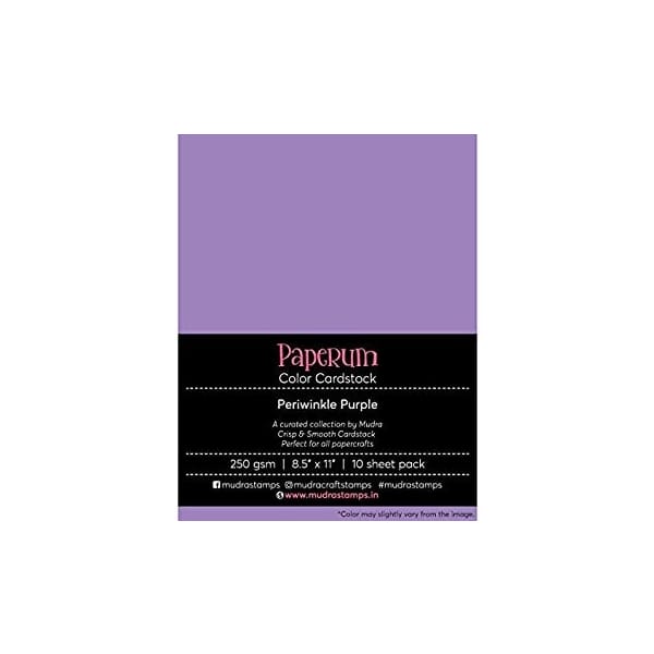 Mudra Paperum cardstock (8.5 by 11 inches) (250 gsm) (Set of 10 sheets) - Periwinkle Purple