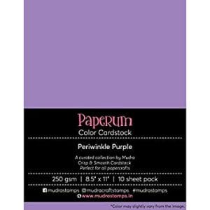 Mudra Paperum cardstock (8.5 by 11 inches) (250 gsm) (Set of 10 sheets) - Periwinkle Purple