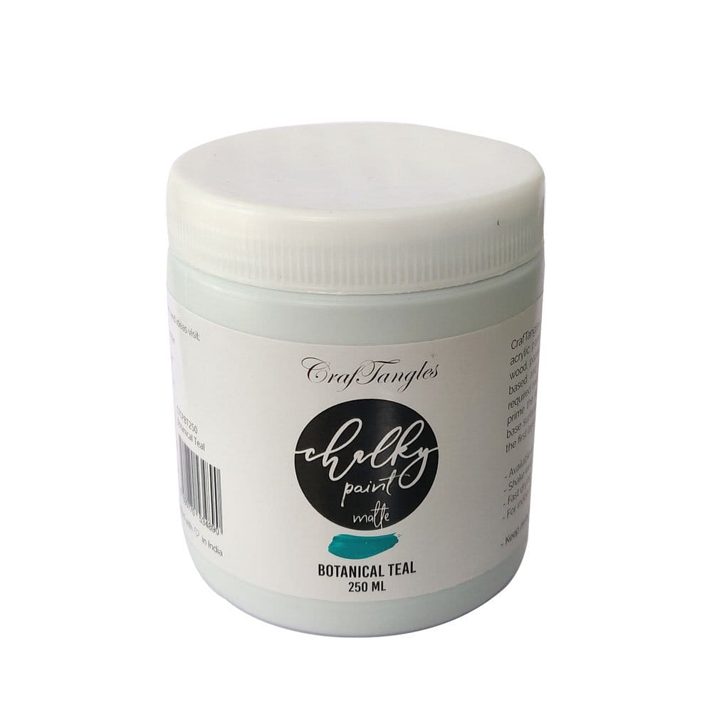 CrafTangles Chalk Paint - Botanical Teal (250 ml) botanical teal chalky paint 250ml CrafTangles Chalk Paint - Botanical Teal (250 ml)