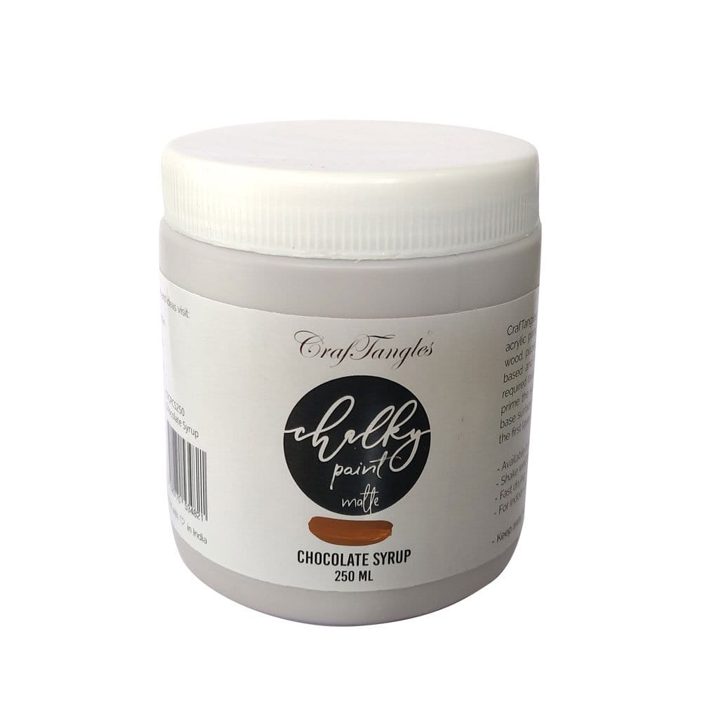 CrafTangles Chalk Paint - Chocolate Syrup (250 ml) chocolate syrup chalky paint 250ml CrafTangles Chalk Paint - Chocolate Syrup (250 ml)