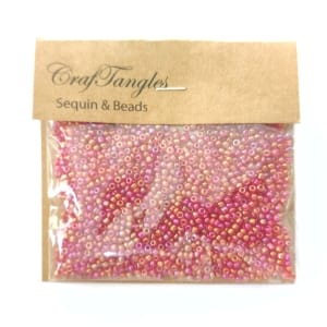 CrafTangles Seed Beads - Iridescent Coral Red