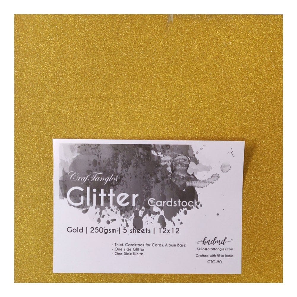 CrafTangles Glitter Cardstock (Set of 5 sheets) - Gold ctc 50 Glitter Cardstock Gold CrafTangles Glitter Cardstock (Set of 5 sheets) - Gold