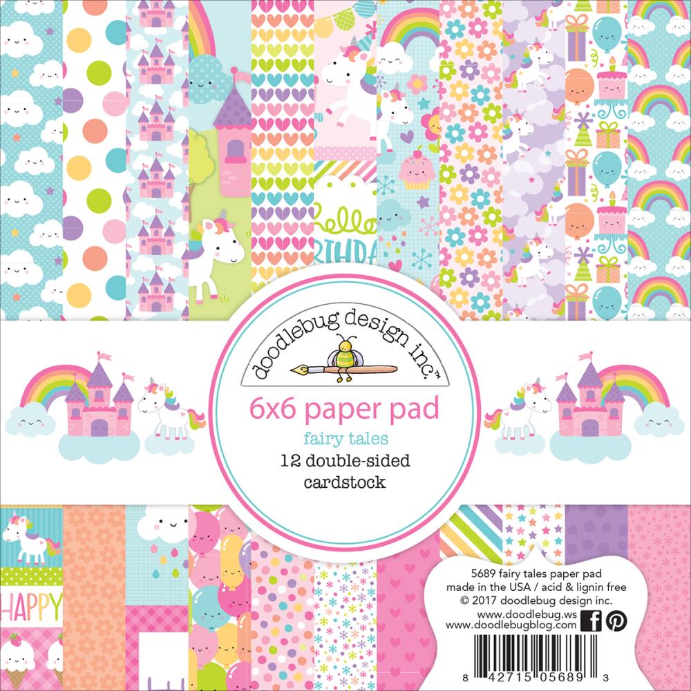 Doodlebug Double-Sided Paper Pad 6"X6" 24/Pkg Fairy Tales doddlebug designs fairy tales 6by6 paper Doodlebug Double-Sided Paper Pad 6"X6" 24/Pkg Fairy Tales