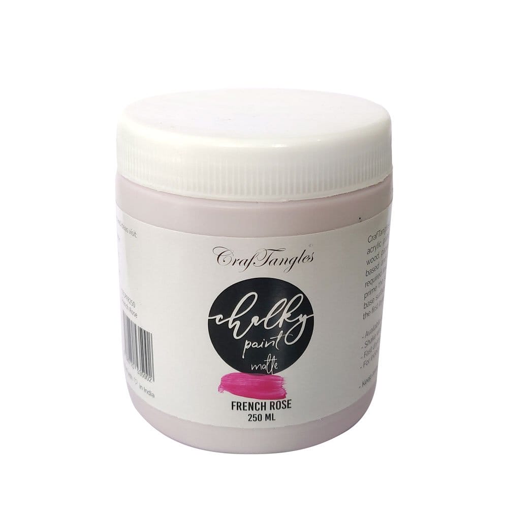 CrafTangles Chalk Paint - French Rose (250 ml) french rose chalky paint 250ml CrafTangles Chalk Paint - French Rose (250 ml)