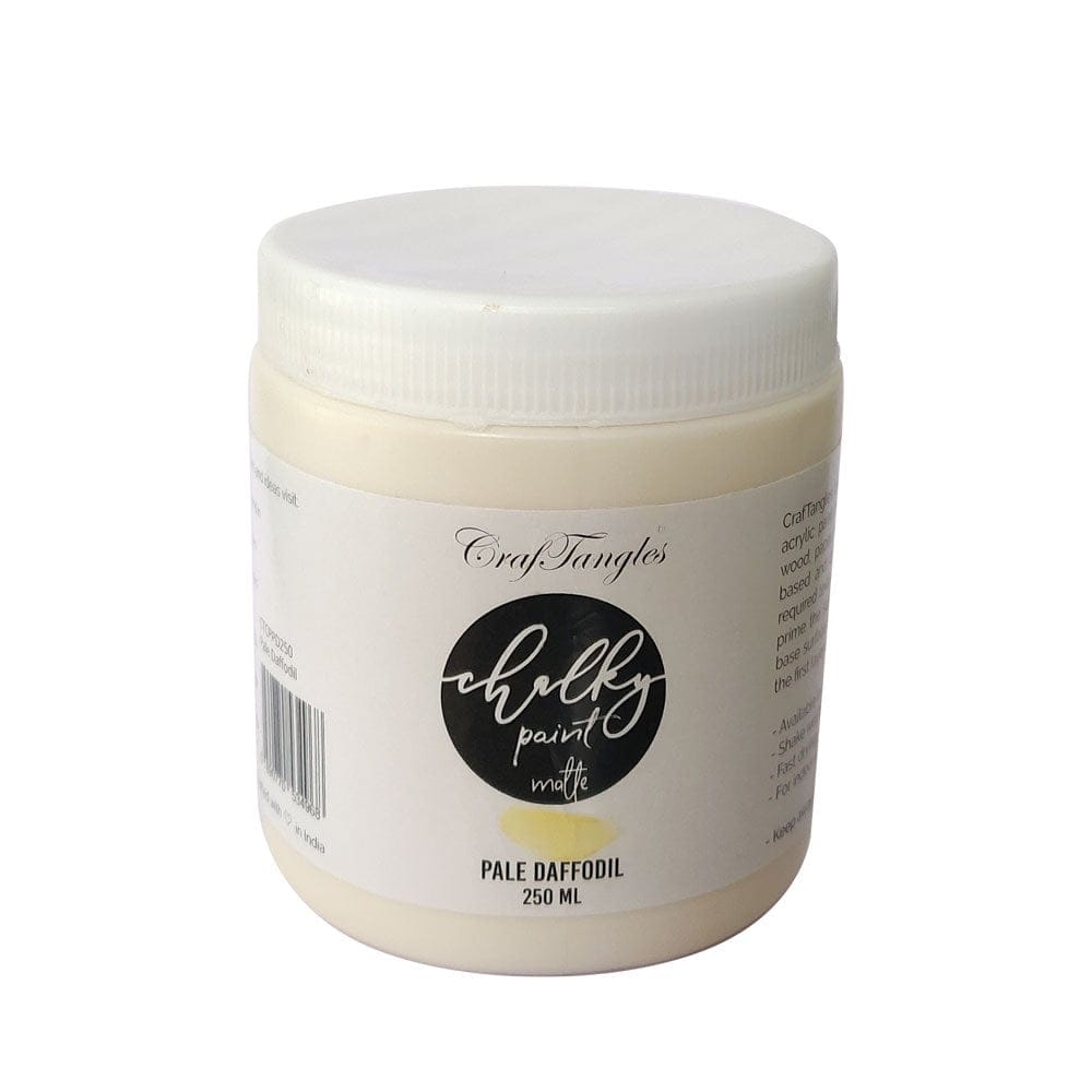 CrafTangles Chalk Paint - Pale Daffodil (250 ml) pale daffodil chalky paint 250ml CrafTangles Chalk Paint - Pale Daffodil (250 ml)