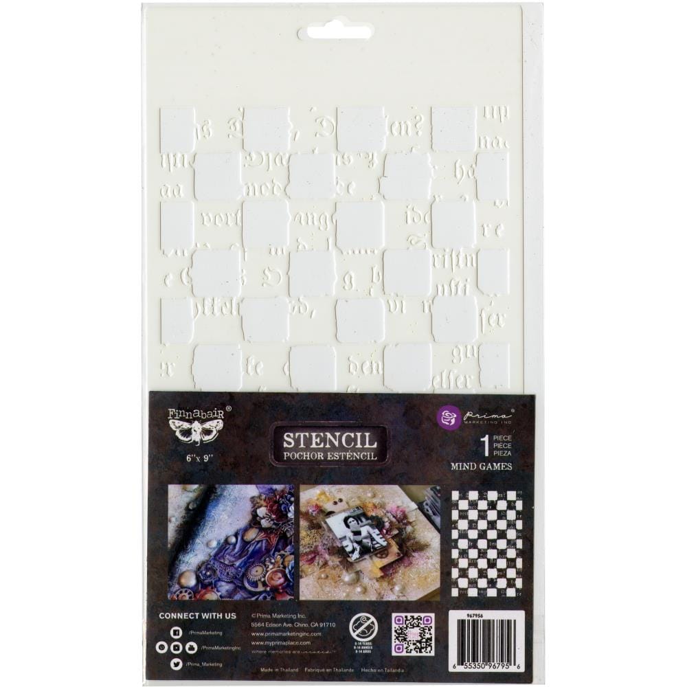 Prima Marketing Finnabair Stencil 6"X9" - Mind Games prima marketing Stencil mind games Prima Marketing Finnabair Stencil 6"X9" - Mind Games