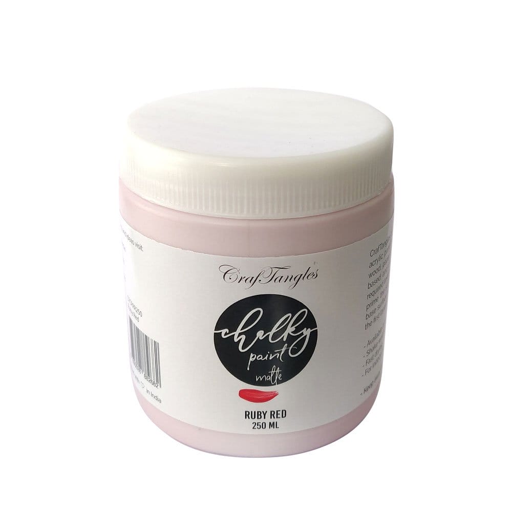 CrafTangles Chalk Paint - Ruby Red (250 ml) ruby red chalky paint 250ml CrafTangles Chalk Paint - Ruby Red (250 ml)