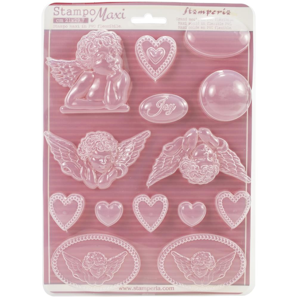 Stamperia Soft Maxi Mould 8.5"X11.5" - Angels and Hearts Stamperia Soft Maxi Mould 8.5"X11.5" - Angels and Hearts