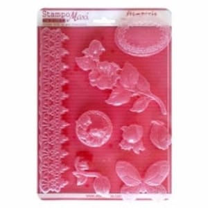 Stamperia Soft Maxi Mould 8.5"X11.5" - Rose and Border