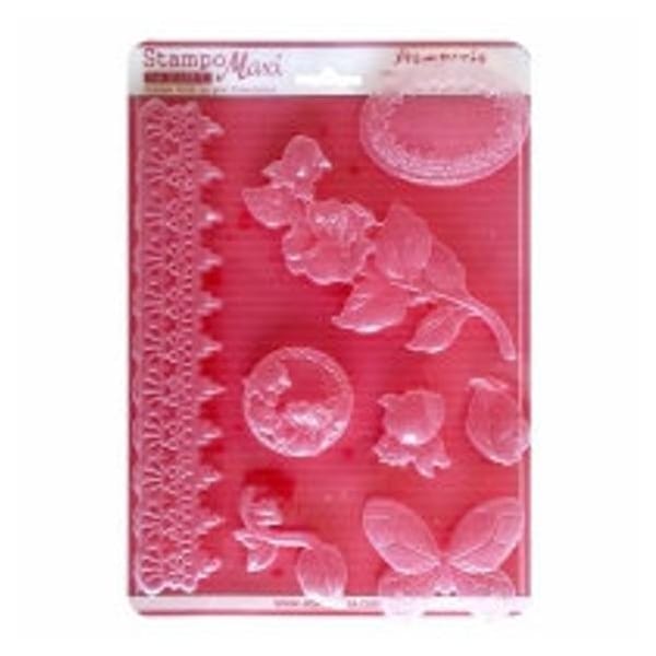 Stamperia Soft Maxi Mould 8.5"X11.5" - Rose and Border