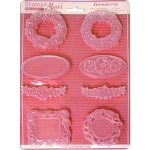 Stamperia Soft Maxi Mould 8.5"X11.5" - Garland and Frames