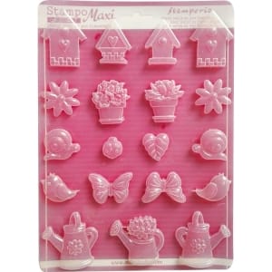 Stamperia Soft Maxi Mould 8.5"X11.5" - Spring Garden