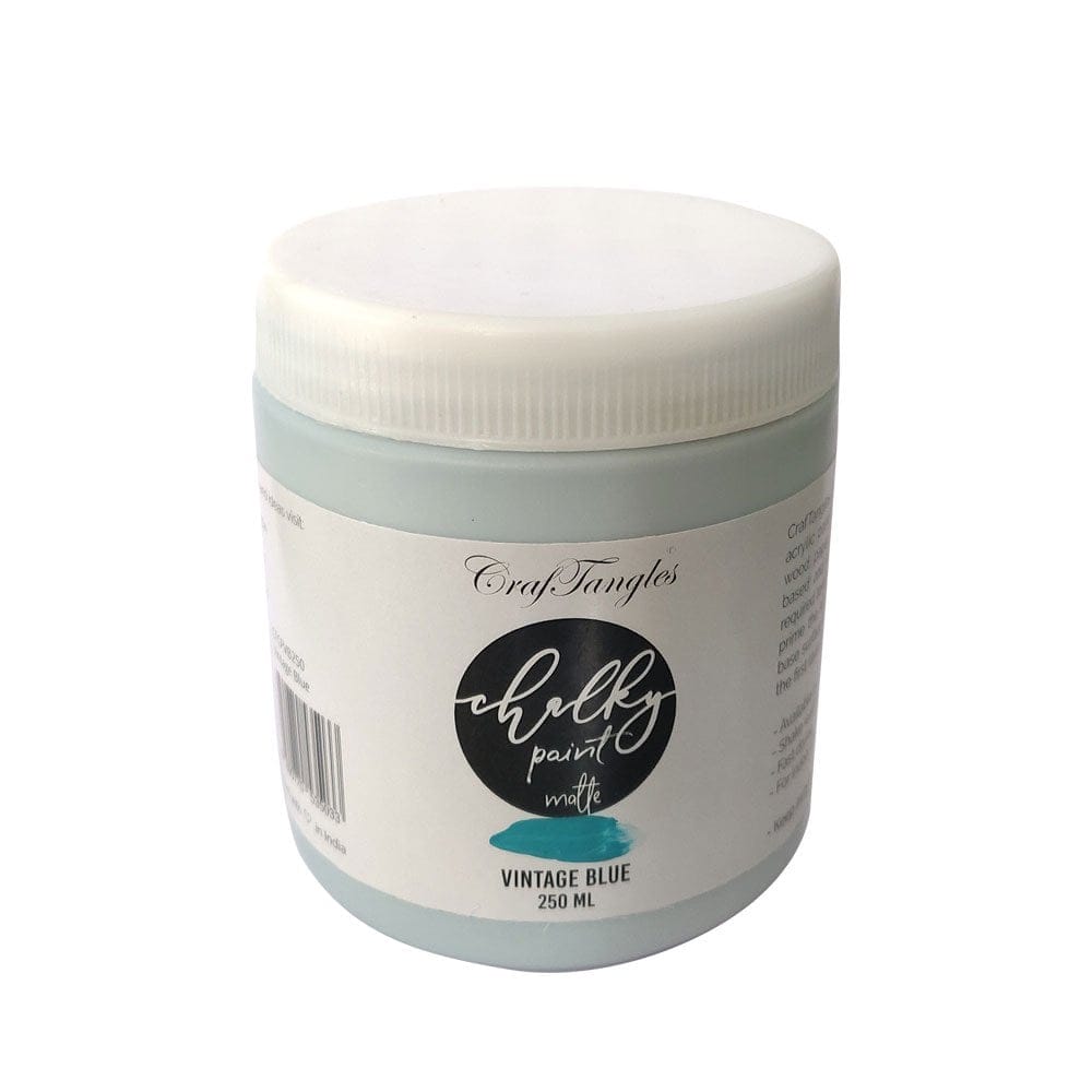 CrafTangles Chalk Paint - Vintage Blue (250 ml) vintage blue chalky paint 250ml CrafTangles Chalk Paint - Vintage Blue (250 ml)