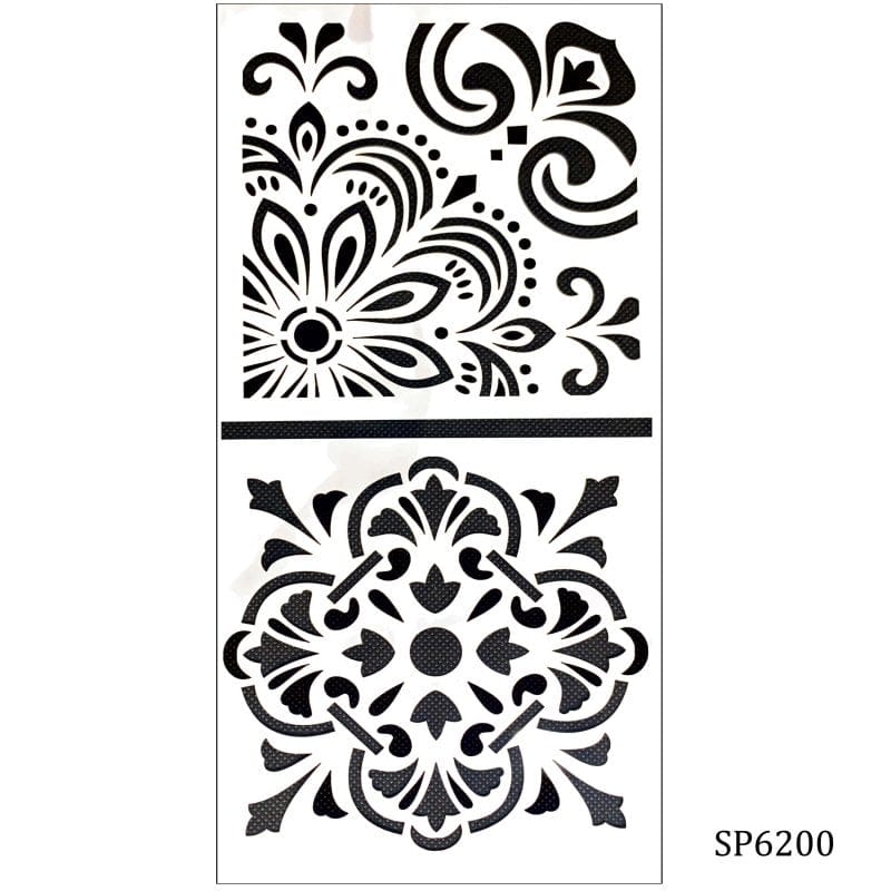 6by6 inch stencil (Set of 2) - SP6200 SP6200 stencils 6by6inch 6by6 inch stencil (Set of 2) - SP6200