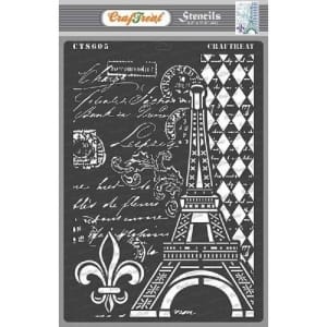 CrafTreat A4 Stencil - Eiffel Tower Script