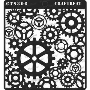 CrafTreat 6"x6" Stencil - Gears