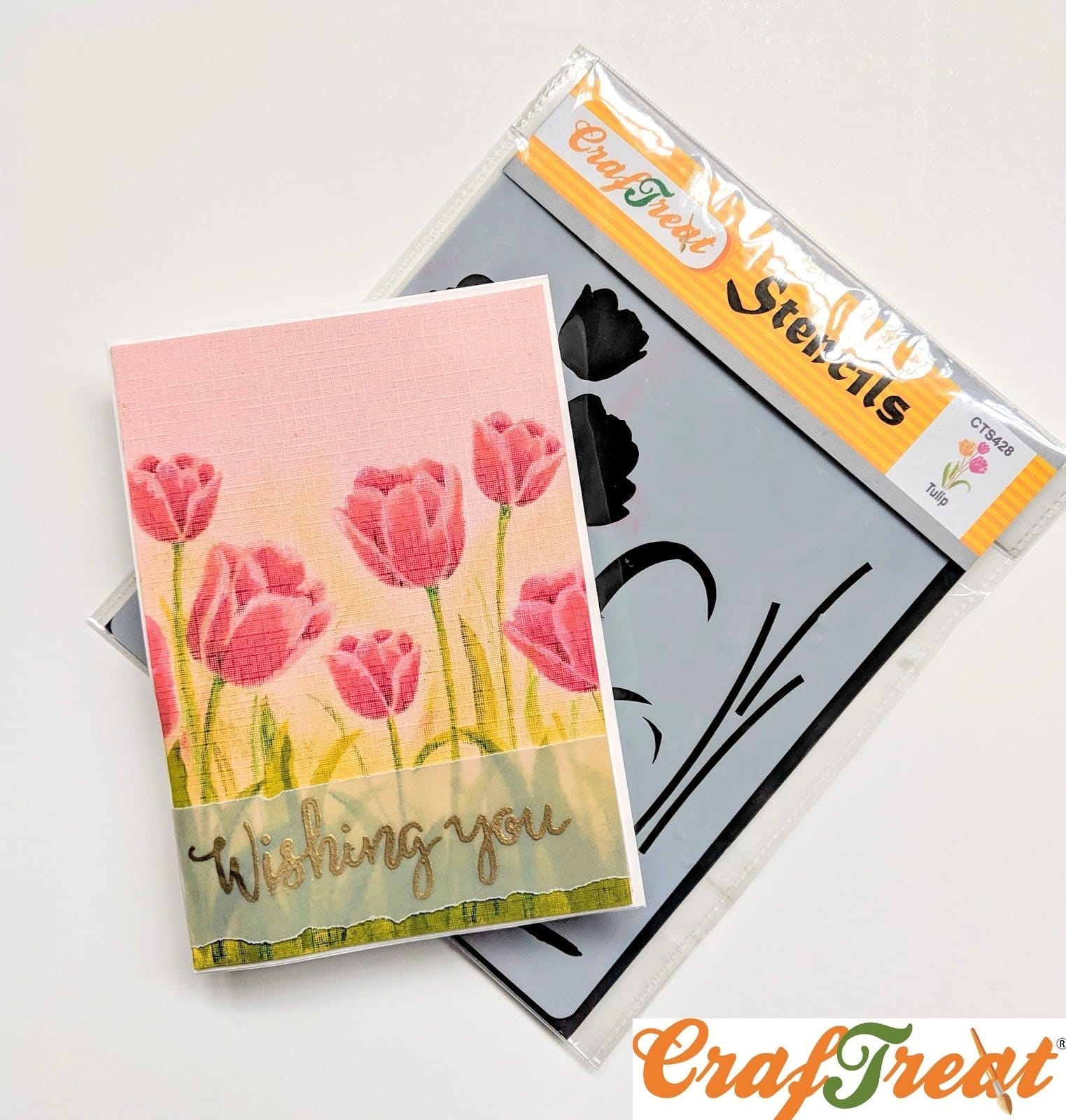 CrafTreat 6"x6" Stencil - Layered Tulip CrafTreat Stencil Layered Tulip CTS428 1 CrafTreat-Stencil-Layered-Tulip-CTS428-1