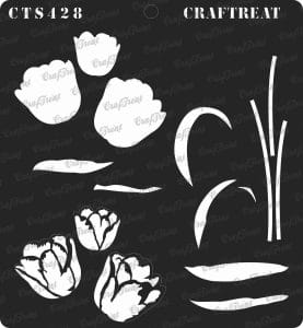 CrafTreat 6"x6" Stencil - Layered Tulip