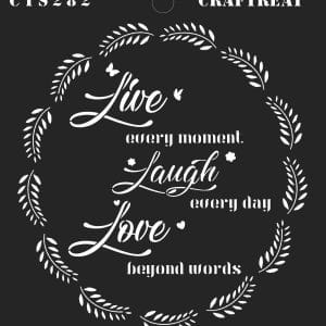 CrafTreat 6"x6" Stencil - Live Love Laugh