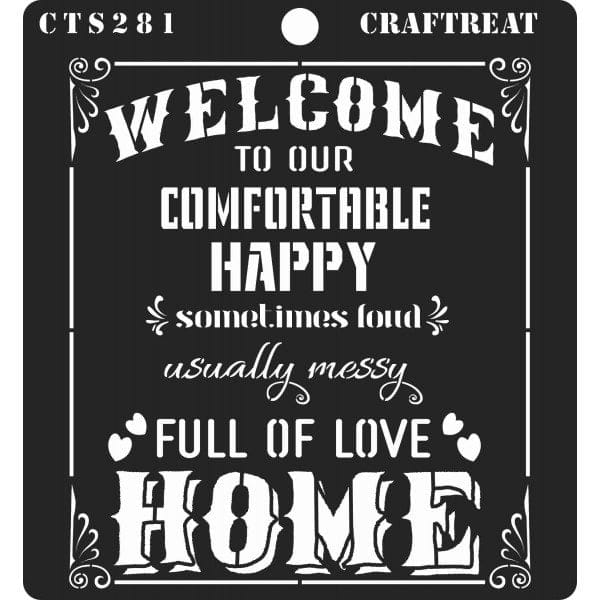 CrafTreat 6"x6" Stencil - Welcome Home CrafTreat Stencil welcome home CTS281 CrafTreat 6"x6" Stencil - Welcome Home